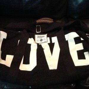 EUC Victoria's Secret PINK Canvas Zip Weekender Travel Duffle Gym Bag